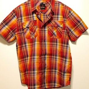 PrAna Mens XL Multi-Color Plaid Short Sleeve.